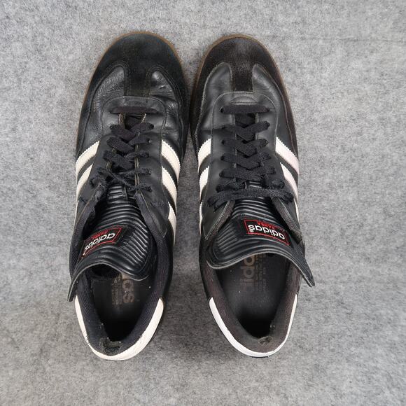 Adidas Shoes Mens 9.5 Samba Sneaker Leather Lifestyle Black White Casual Trainer - Picture 8 of 16